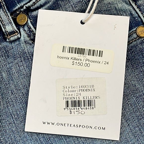 NWT One Teaspoon Killers Jeans Phoenix Wash Distressed Rips Drop Crotch Sz 24 - Picture 13 of 15